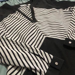 Black and white blouse